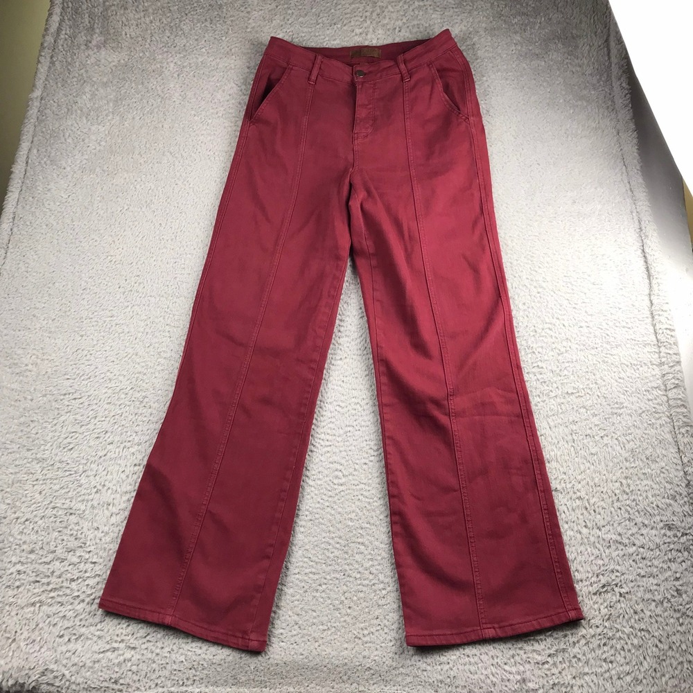 Judy Blue Jeans Women 9/29 (30x31) Burgundy Red High Rise Seam Front Straight